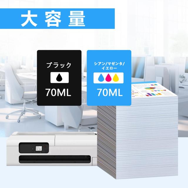 LCL Canon用 キャノン用 PFI-050 PFI-050BK PFI-050C PFI-050M PFI-050Y （4色セット ブラック シアン マゼンタ イエロー 顔料 70ML） 互_2