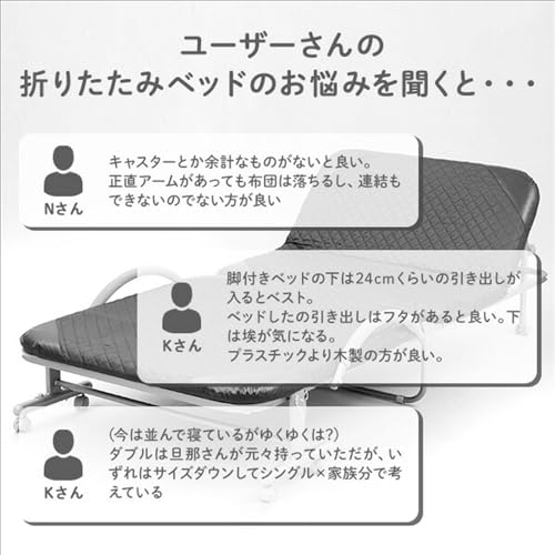[山善] ベッド すのこベッド 折り畳みベッド 連結可能 組立簡単 工具不要 シングル 耐荷重200kg 幅97×奥行195×高さ34cm ベッドフレーム_2