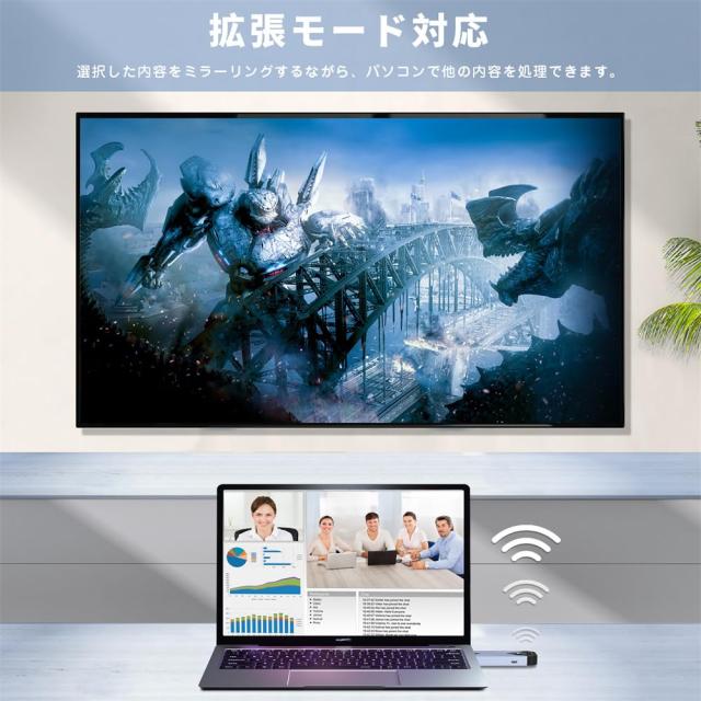 ワイヤレス hdmi 送受信機 セット 小型 2.4G/5Ghz/50M/HD1080P解像度 ８台送信機増設可能 拡張モード対応 無線 設定不要 低遅延 hdmi認証_5