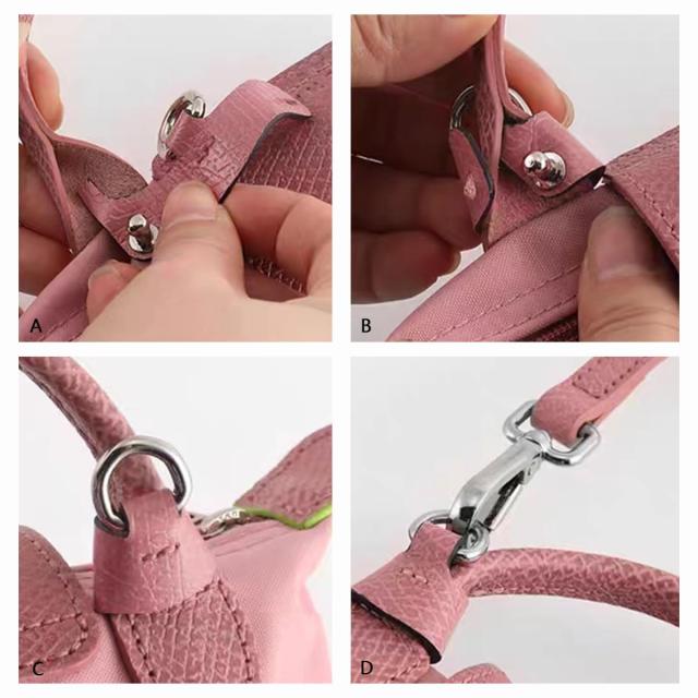 [jiesinlov] 調整可能本革メッセンジャーバッグ取り替えショルダーベルト改造キット,適用 Le PLIAGE Mini（ライトイエロー ＆シルバーバッの通販は