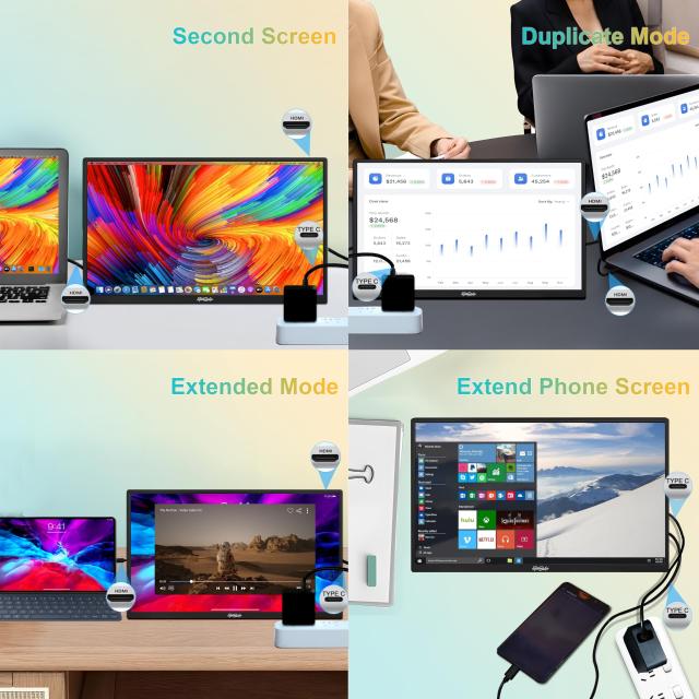 Tpsmtdis 18.5インチ ポータブルモニター、ラップトップモニター 120Hz