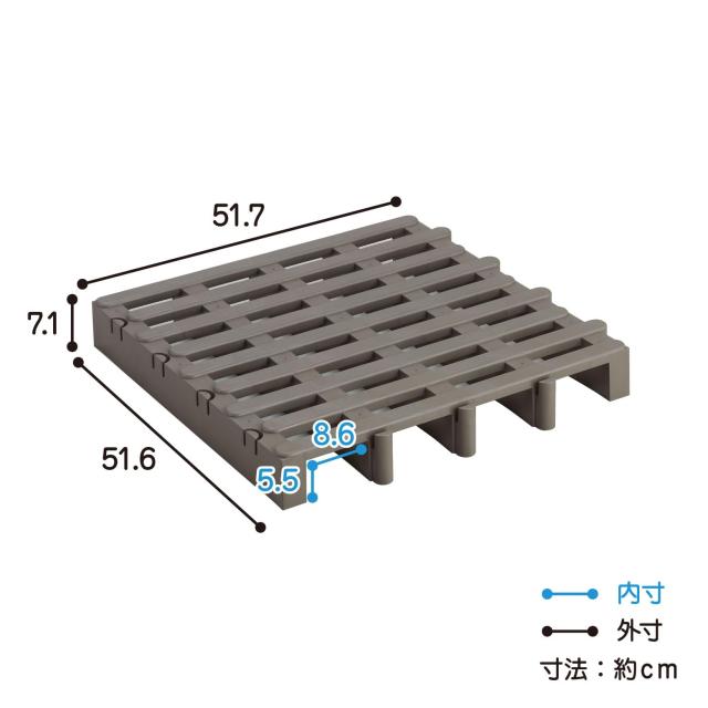 Belca 日本製 すのこベット ジョイントふとんすのこ 12枚入り 幅51.7×奥行51.6×高さ7.1cm エコブラウン 耐荷重 120kg ダブルサイズ 湿_2