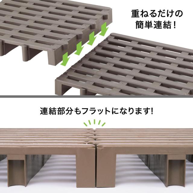 Belca 日本製 すのこベット ジョイントふとんすのこ 12枚入り 幅51.7×奥行51.6×高さ7.1cm エコブラウン 耐荷重 120kg ダブルサイズ 湿_4