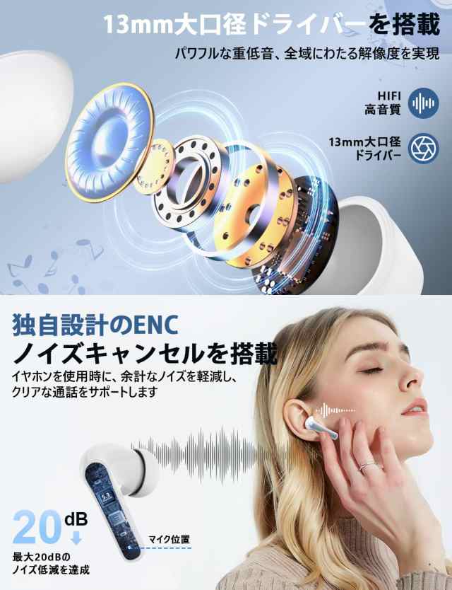 2024年新年初売り Bluetooth イヤホン】ワイヤレス ブルートゥース JGUG 数字LEDディスプレイ表示 両耳ENCノイズキャンセリング  長時間の通販はau PAY マーケット - みんなのSHOP | au PAY マーケット－通販サイト