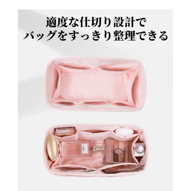 KINGS IN BAG バッグインバッグ 高級軽量収納バッグ サテンバッグインナー バーキン適用 Birkin25/30/35（ローズサクラrose sakura、Birk