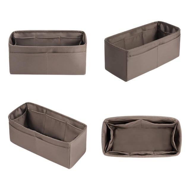 KINGS IN BAG バッグインバッグ 高級軽量収納バッグ サテンバッグインナー バーキン適用 Birkin25/30/35（エトゥープetoupe、Birkin25）