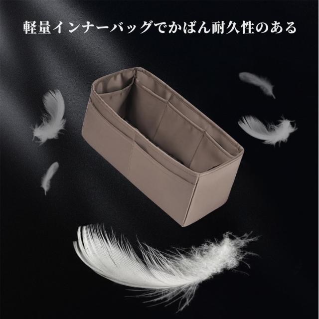 KINGS IN BAG バッグインバッグ 高級軽量収納バッグ サテンバッグインナー バーキン適用 Birkin25/30/35（エトゥープetoupe、Birkin25）