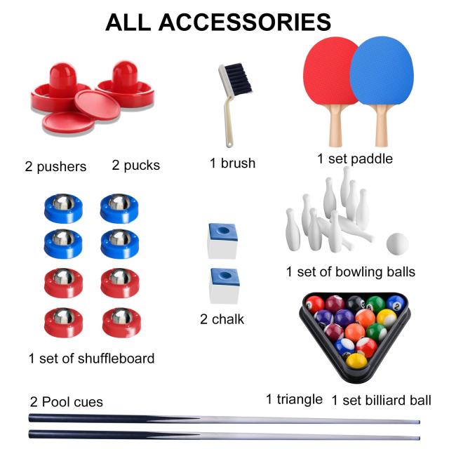 137CM 5in1 マルチゲームテーブル 折りたたみ式 ピンポン プール