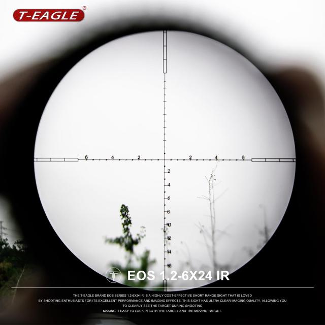 T-EAGLE1.2-6X24IRライフルスコープ ショートスコープ 可変倍率スコープ ワンピースマウント付(BK)_3