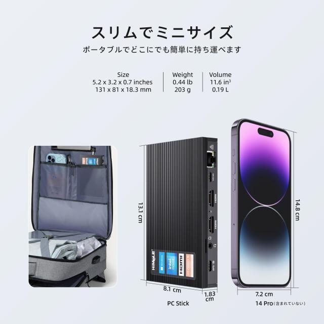 HiMeLE Quieter3C ファンレス ミニ PC Celeron N5105 8GB DDR4 128GB