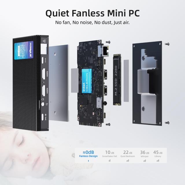 HiMeLE Quieter3C ファンレス ミニ PC Celeron N5105 8GB DDR4 128GB