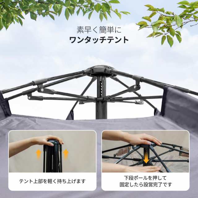 IDOOGEN キャンプテント ドームテント 5-6人用テント 簡単設営 IDOOGEN キャンプテント ドームテント 5-6人用テント 簡単設営
