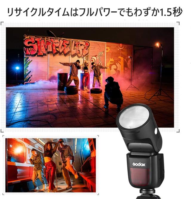 【Godox正規代理】Godox V1S Sony対応 76WS フラッシュ ストロボ 2.4G TTL ラウンドヘッド 1/8000 HSS Sony a7RII a7R a58 a99 ILCE6000L