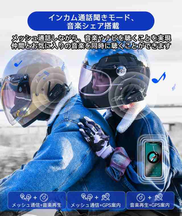 LEXIN バイク インカム MTX 24人同時通話 インカム Mesh3.0 音楽共有 FMラジオ付き Bluetooth5.0 バイク用インカム 音楽聞き通話 1ボタンの通販は