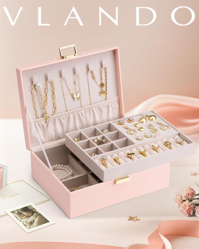 Vlando ジュエリーボックス 大容量 透明 アクセサリーケース 引き出し