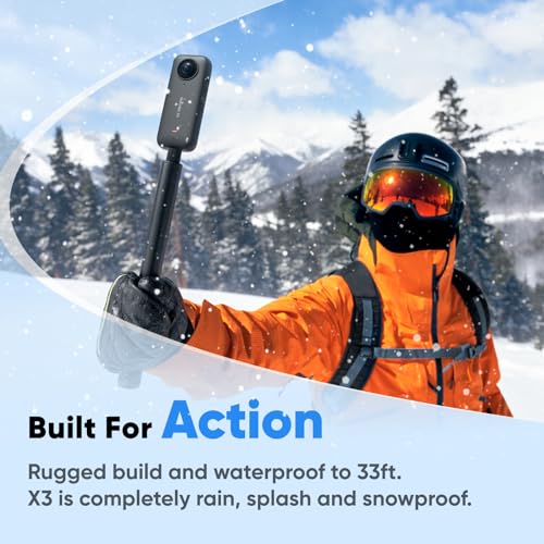 Insta360 X3 -スキーキット｜360度カメラ アクションカメラ 新型1/2インチ48MPセンサー IPX8防水 5.7K360度動画 72MP360度写真 手ブレ補
