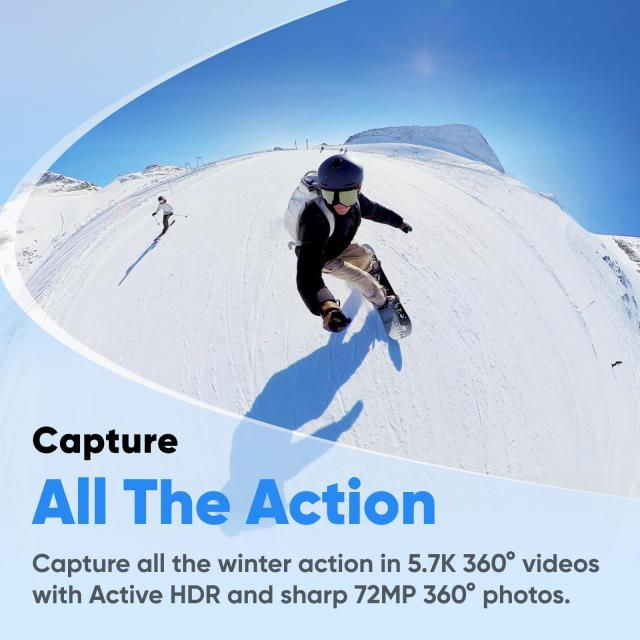 Insta360 X3 -スキーキット｜360度カメラ アクションカメラ 新型1/2インチ48MPセンサー IPX8防水 5.7K360度動画 72MP360度写真 手ブレ補