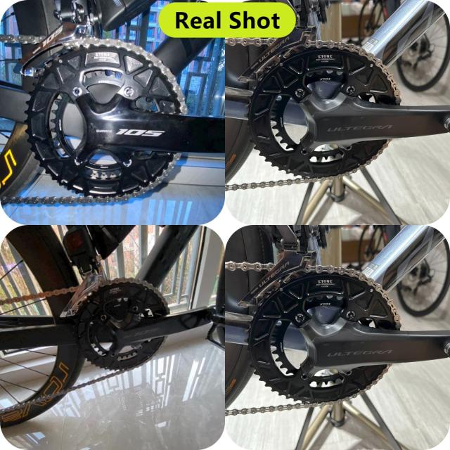 Stone 110bcd ダブルサークルチェーンリング Shimano 105 R7100 UT R8100 DA R9200 ロードバイク用 55-40T,46-32T,48-33T,50-34T,54-40T,_8