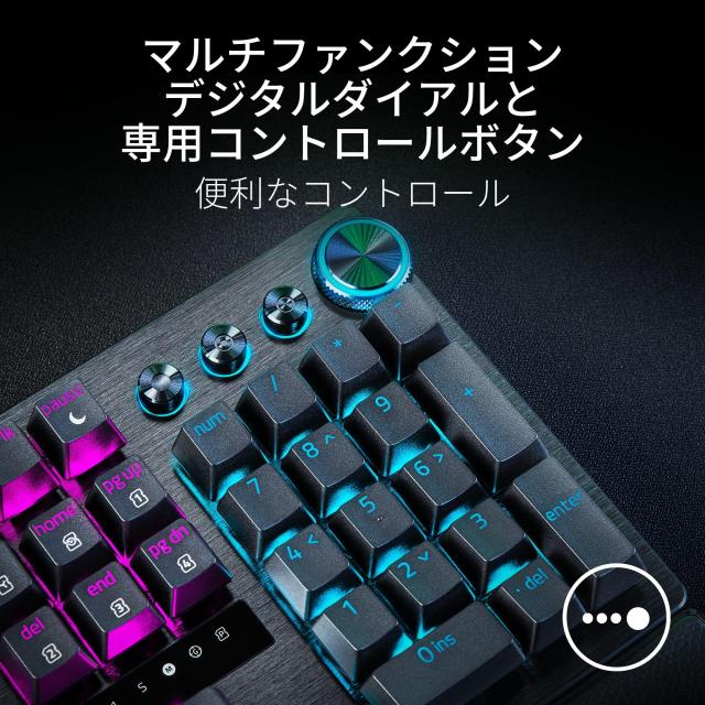 ラピッドトリガー 搭載 Razer レイザー Huntsman V3 Pro JP 調整可能なアクチュエーション搭載のアナログ ゲーミングキーボード オプティ_7