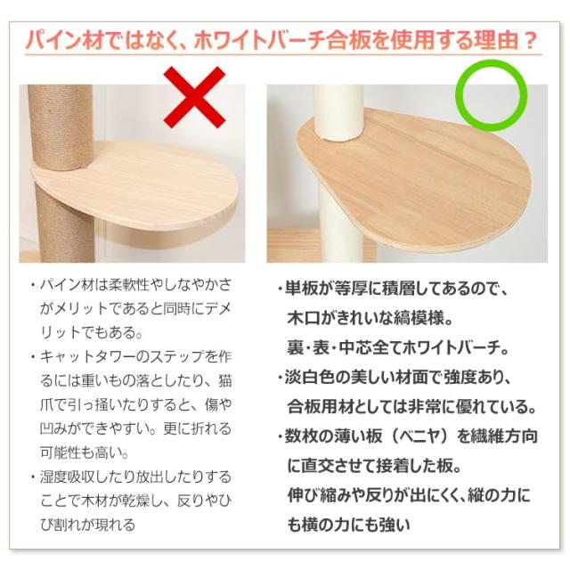 PETTIFUL キャットタワー 突っ張り 木製 キャットタワー宇宙船 バネ保護設置 取付動画 爪とぎポード キャットツリー 突っ張り 支柱直径12_3