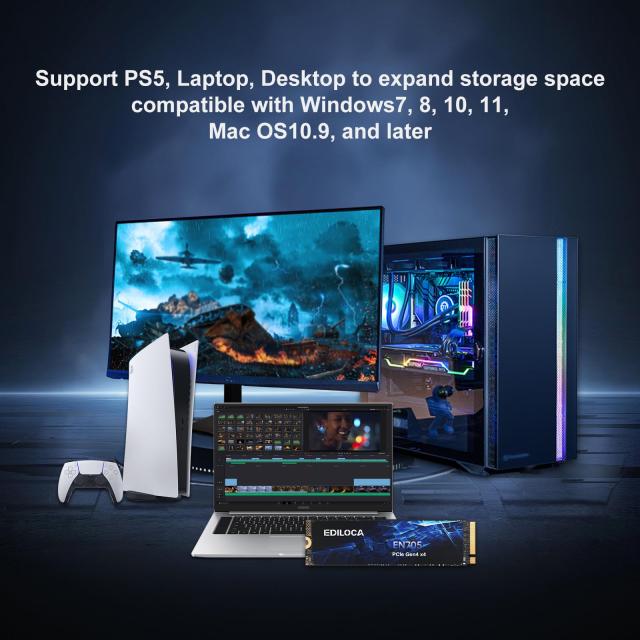 新品 1TB SSD EDILOCA EN705 PCIe 4.0 PS5対応 Ediloca EN705 SSD 1TB PCIe Gen4 NVMe M.2 2280 PS5動作確認済み 最大