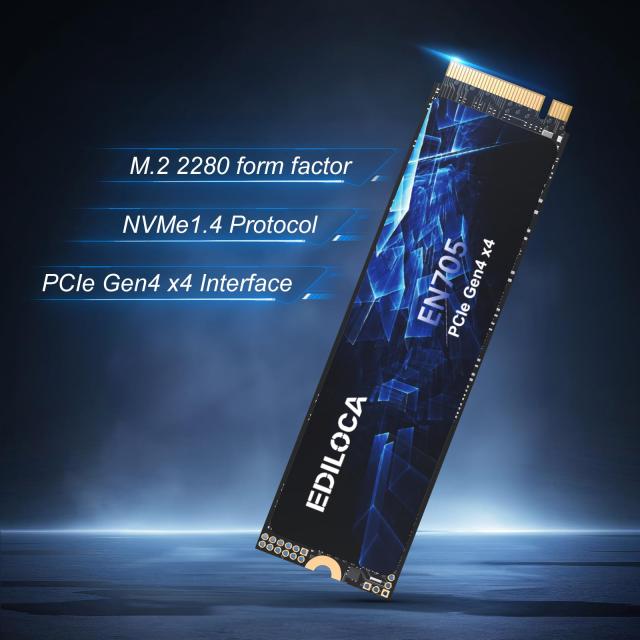 Ediloca EN705 SSD 4TB PCIe Gen4 NVMe M.2 2280 PS5動作確認済み 最大読込: 5000MB/s 最大書き：4500MB/s 内蔵SSD ダイナミック SLC キ