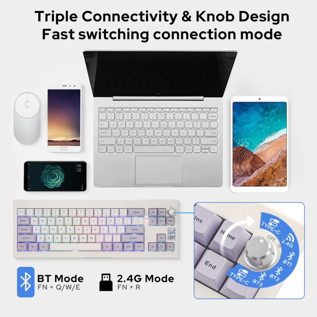 【新登場】EPOMAKER Shadow-X Gasket メカニカルキーボード ホットスワップ対応 2.4ghz/Bluetooth/USB-C有線ワイヤレスゲーミングキーボの通販は