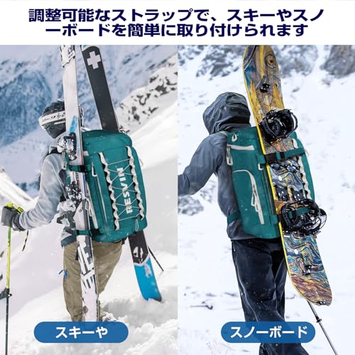 RESVIN スノーボード バックパック スキーブーツバッグ、大容量55L
