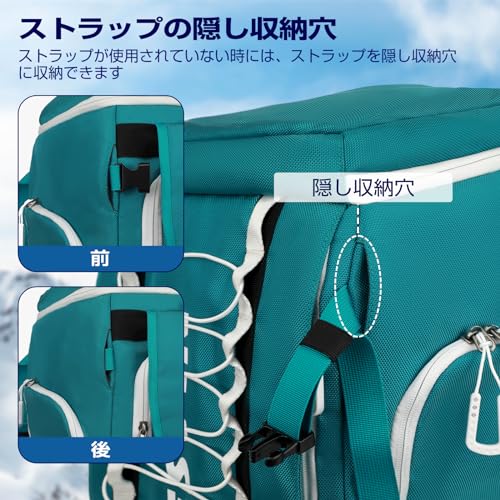 RESVIN スノーボード バックパック スキーブーツバッグ、大容量55L