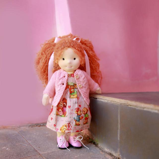 BlissfulPixie ウォルドルフ人形 手作り人形 Waldorf Doll - Autumn 30cm 柔らかい 女の子 かわいい ぬいぐるみ 子供たちに最適な人形