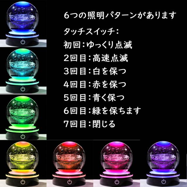 Kertari 3D宇宙 K9クリスタルボール 太陽系 模型 誕生日プレゼント