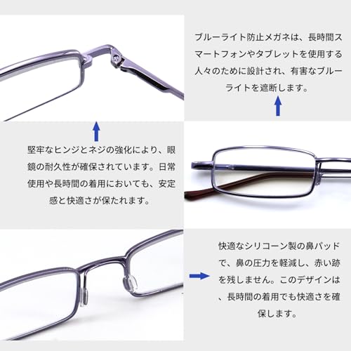Soarea] 携帯老眼鏡コンパクト おしゃれポケット老眼鏡 ブルーライト 