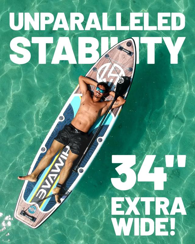 Hiwave Inflatable Stand Up Paddle Board with SUP Accessories, Anti