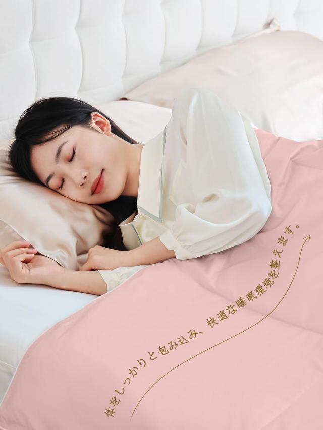 THXSILK シルク掛け布団 真綿布団 肌掛け布団 洗濯機可 100％シルク ソフトタッチ ふんわり なめらか 軽量 抗菌 防ダニ 吸湿 静電気防止_1