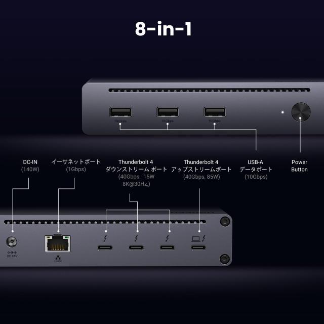 UGREEN Revodok Max 208 Thunderbolt 4ドッキングステーション 8-in-1