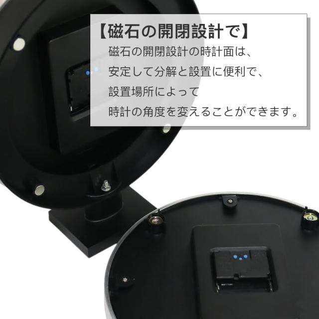 ベスタイム(BESTIME) RC296B 両面壁掛け時計 掛け時計 電波時計 銀い