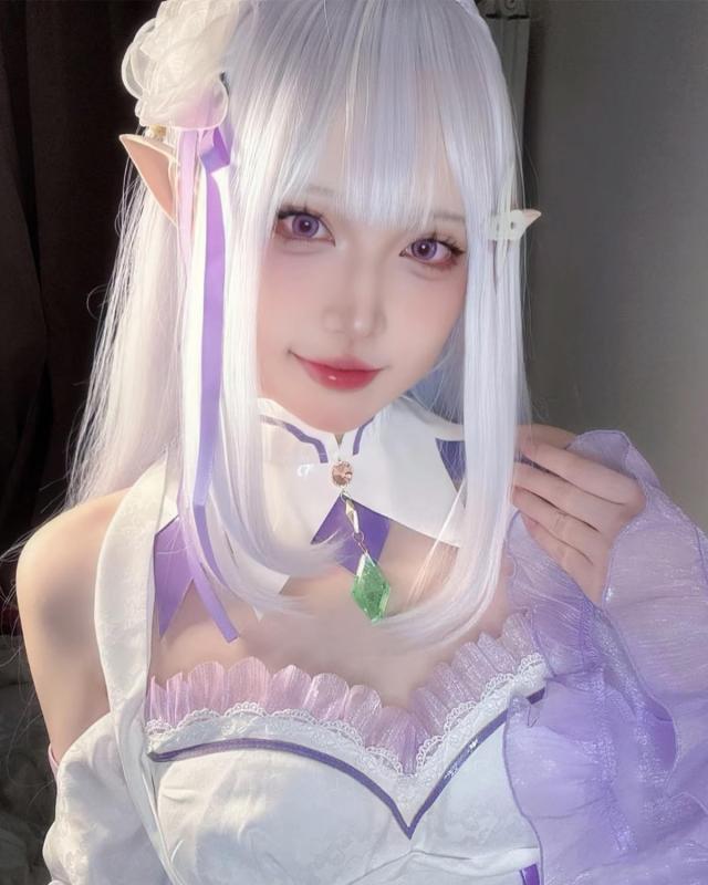 神併良品] エミリア コスプレ ウィッグ付き 精霊術師 Reゼロ コスプレ