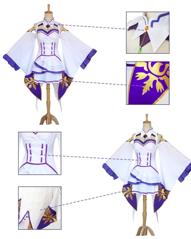 神併良品] エミリア コスプレ ウィッグ付き 精霊術師 Reゼロ コスプレ