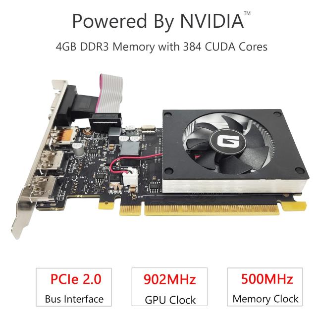 GeForce GT 730 グラフィックボード，4GB，DDR3，64ビット、PCI Express X8、DirectX12、2X HDMI、ロープロファイル、PC、SFF、およびHTP_1