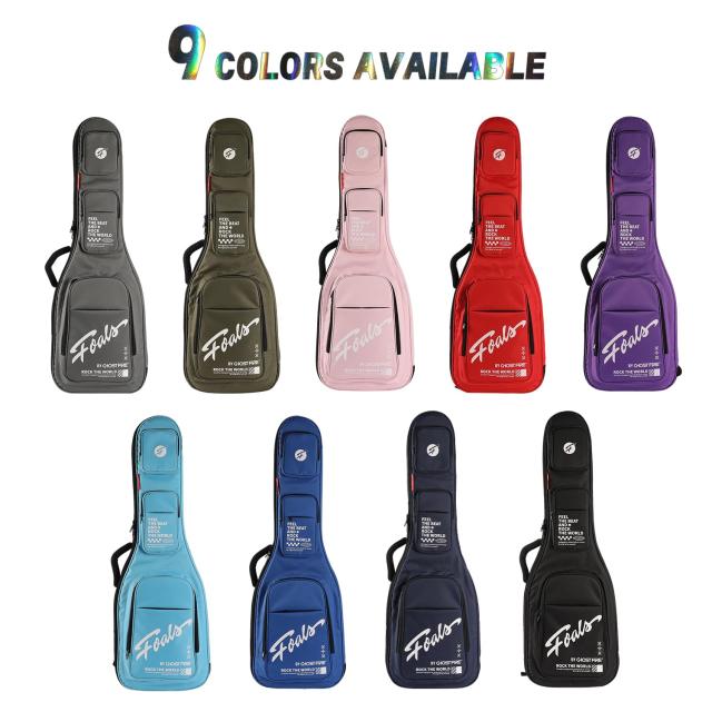 GHOSTFIRE カラフル ギターケース 超厚 耐衝撃 収納スペース付き