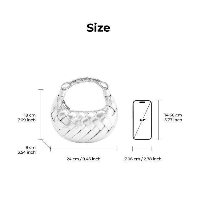 JW PEI] Orla ウィーブ レディース ハンドバッグ - シルバー