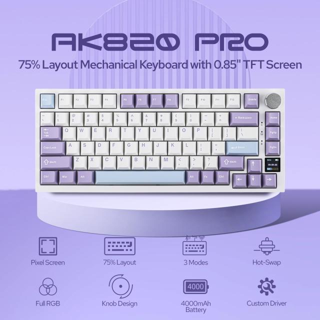EPOMAKER Ajazz AK820 Pro ゲーミングキーボード 75%ガスケット