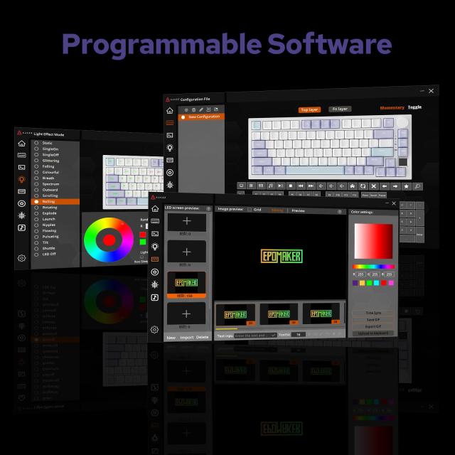 EPOMAKER Ajazz AK820 Pro ゲーミングキーボード 75%ガスケット搭載メカニカルキーボード TFTスクリーン 3モード(Bluetooth 5.1/2.4Gワイ_5