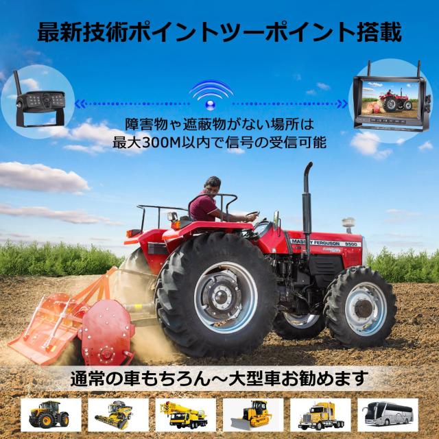 MJXD バックカメラ バックカメラモニターセット バックモニター トラック用品 バックカメラ ワイヤレス HD1080P DVR録画 12V-24V対応 DIY_1