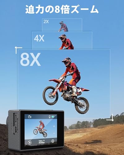 AKASO アクションカメラ 4k60fps V50Elite タッチスクリーン式 64GB microSDメモリーカード WiFi搭載 音声制御 EIS手ぶれ補正 40M防水 水_4