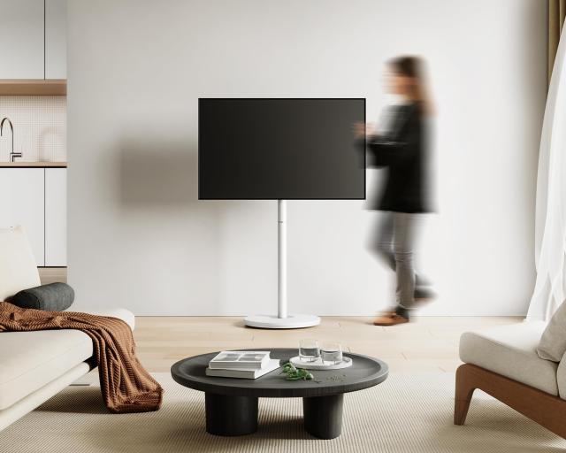 FITUEYES DESIGN テレビスタンド キャスター付き 32〜65Vインチ対応 リビングルーム 自立式 移動式 シンプル スマート スリム ホワイト_1