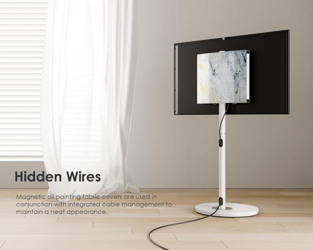 FITUEYES DESIGN テレビスタンド キャスター付き 32〜65Vインチ対応 リビングルーム 自立式 移動式 シンプル スマート スリム ホワイト_3