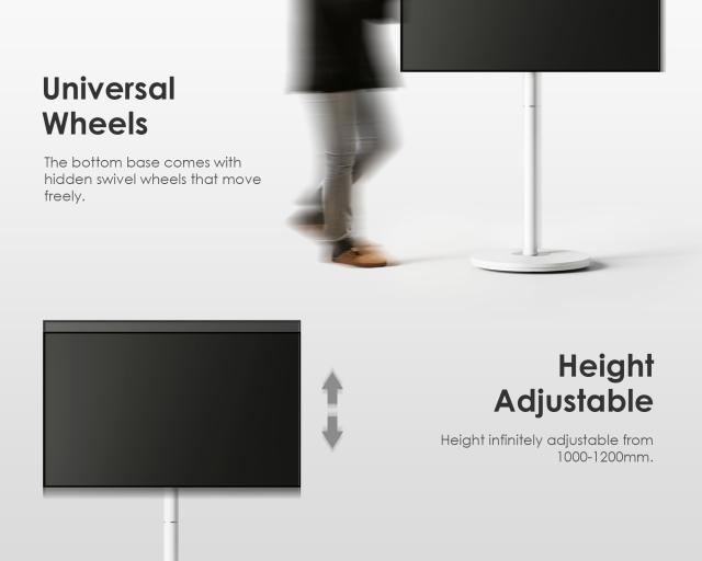 FITUEYES DESIGN テレビスタンド キャスター付き 32〜65Vインチ対応 リビングルーム 自立式 移動式 シンプル スマート スリム ホワイト_4