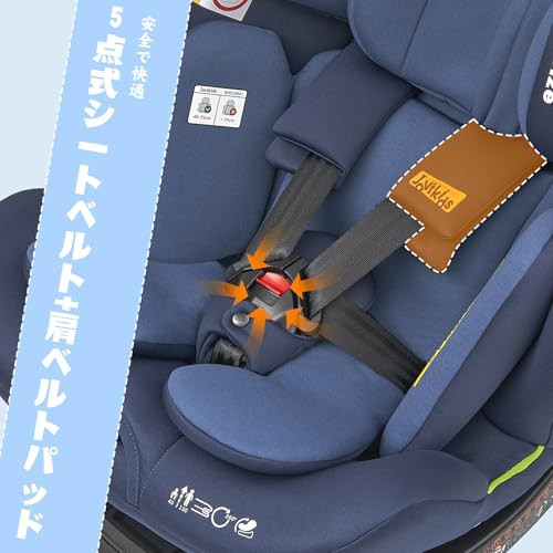 Jovikids チャイルドシート ISOFIX、 0か月~12歳頃 360°回転式 i-Size R129適合 新生児ベビーシート、ロングユースコンパクト、調整可能