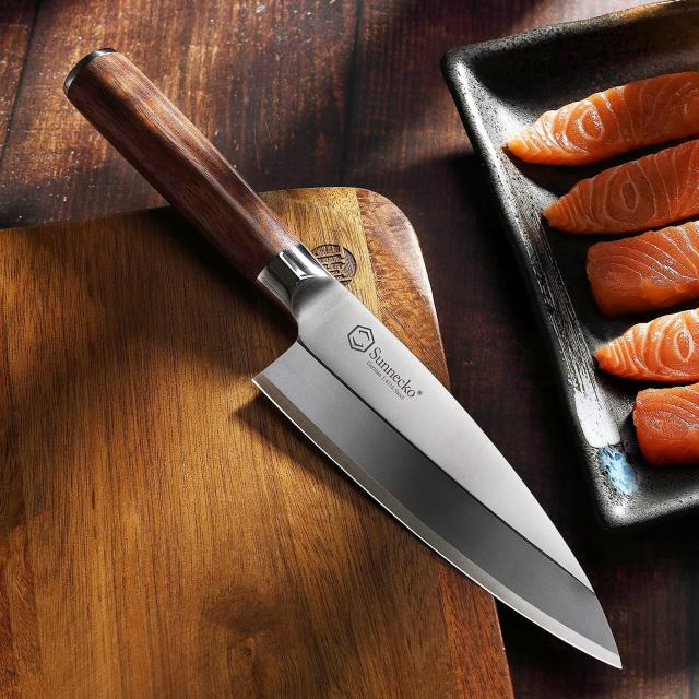 Sunnecko 出刃包丁 包丁 和包丁 165mm 黄檀 ステンレス 魚 片刃 魚さばき 木製ハンドル 家庭用 パン切り包丁 プレゼント ギフト Sunnecko 出刃包丁 包丁 和包丁 165mm 黄檀 ステンレス 魚 片刃 魚さばき 木製ハンドル 家庭用 パン切り包丁 プレゼント ギフト